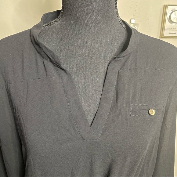 Liberty Love Chiffon Long Sleeve Tie- Front Waist Large Dress - Picture 5 of 12